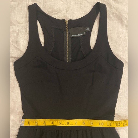 Cynthia Rowley LBD | Tank Top Fit & Flare | Exposed Gold Zipper | Pockets - Picture 4 of 11